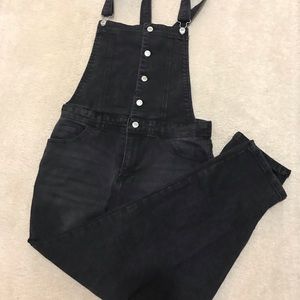 Size Large Black Denim Overalls